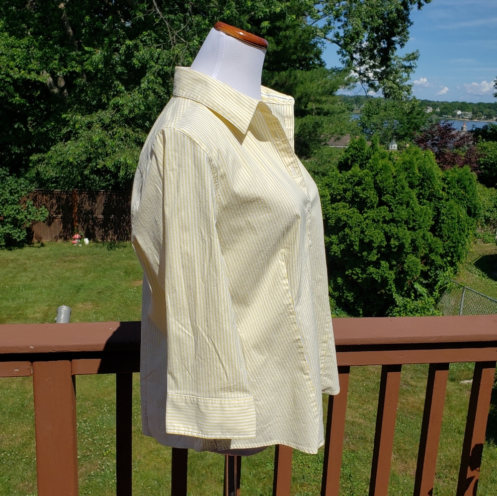 xx LORD AND TAYLOR Yellow Striped Top Sz XL EUC - Picture 9 of 13